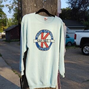 Mint Green Warm Springs Sweatshirt Vintage 90s Y2k